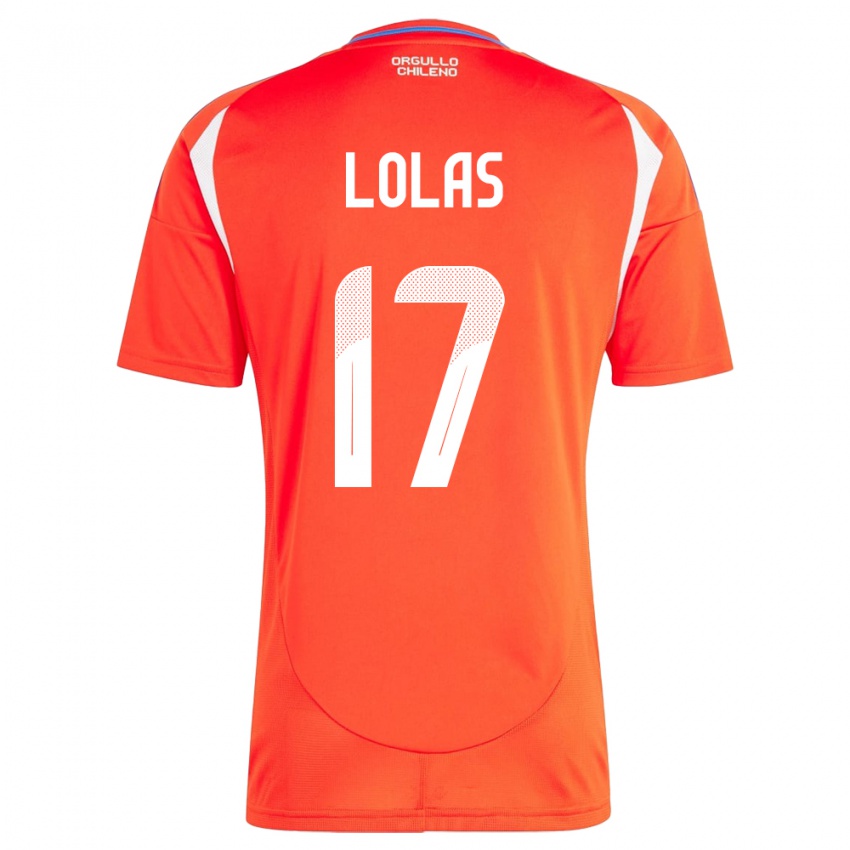 Hombre Camiseta Chile Manuel Lolas #17 Rojo 1ª Equipación 24-26 La Camisa Argentina
