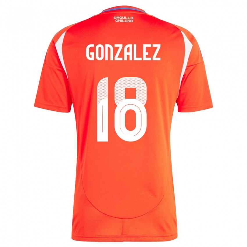 Hombre Camiseta Chile Bryan González #18 Rojo 1ª Equipación 24-26 La Camisa Argentina