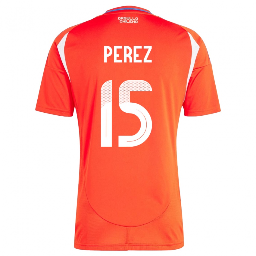 Hombre Camiseta Chile Ignacio Pérez #15 Rojo 1ª Equipación 24-26 La Camisa Argentina