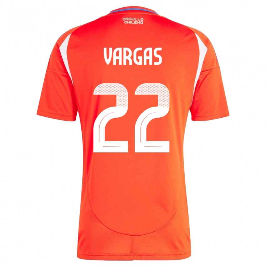 Hombre Camiseta Chile Diego Vargas #22 Rojo 1ª Equipación 24-26 La Camisa Argentina