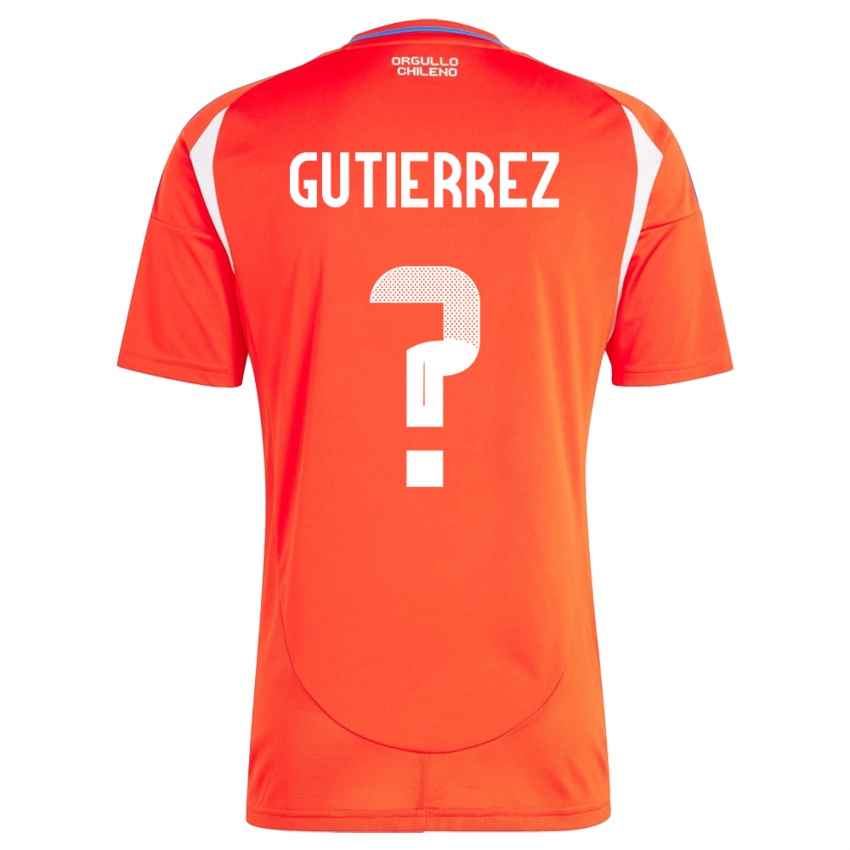 Hombre Camiseta Chile Felipe Gutierrez #0 Rojo 1ª Equipación 24-26 La Camisa Argentina