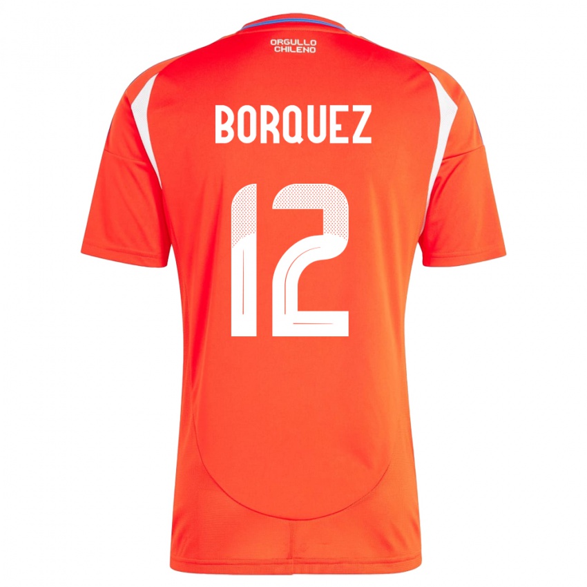 Hombre Camiseta Chile Gabriela Bórquez #12 Rojo 1ª Equipación 24-26 La Camisa Argentina