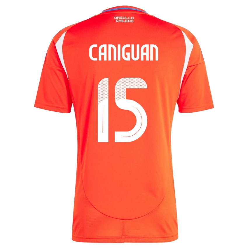 Hombre Camiseta Chile Franchesca Caniguán #15 Rojo 1ª Equipación 24-26 La Camisa Argentina