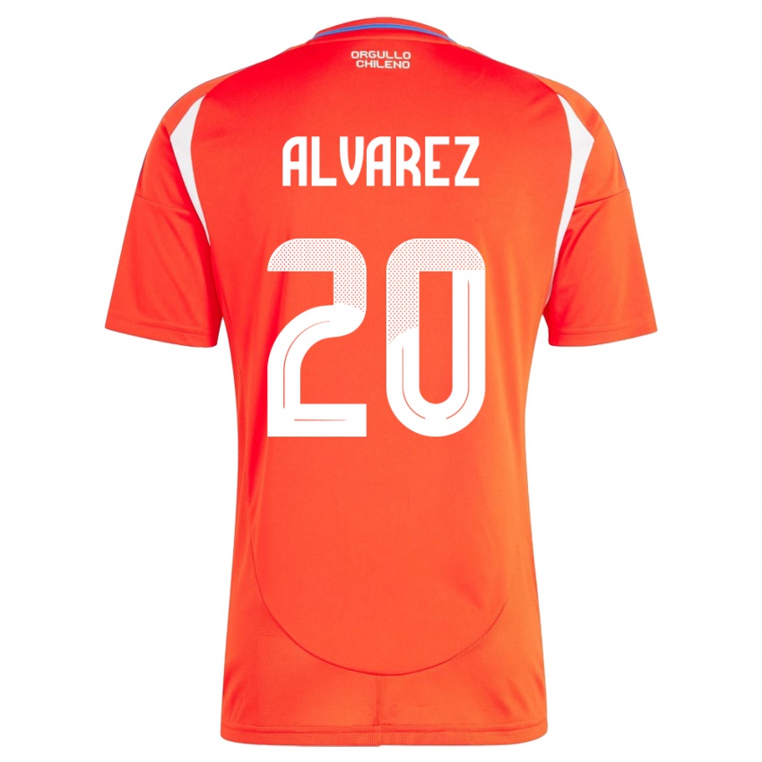 Hombre Camiseta Chile Anaís Álvarez #20 Rojo 1ª Equipación 24-26 La Camisa Argentina