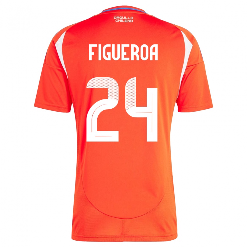 Hombre Camiseta Chile Ámbar Figueroa #24 Rojo 1ª Equipación 24-26 La Camisa Argentina