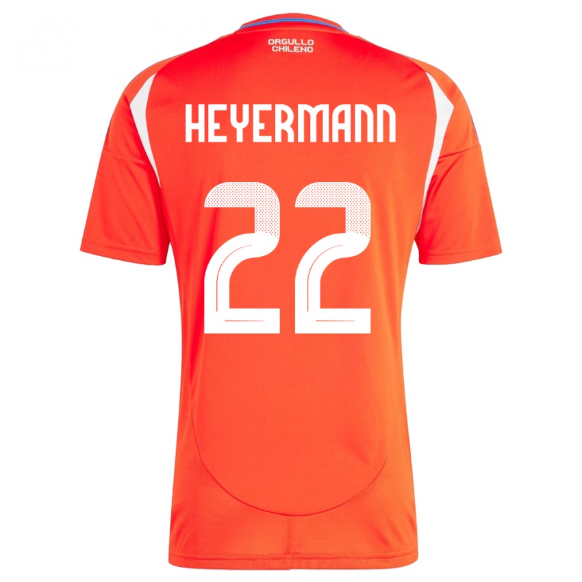 Hombre Camiseta Chile Agustina Heyermann #22 Rojo 1ª Equipación 24-26 La Camisa Argentina