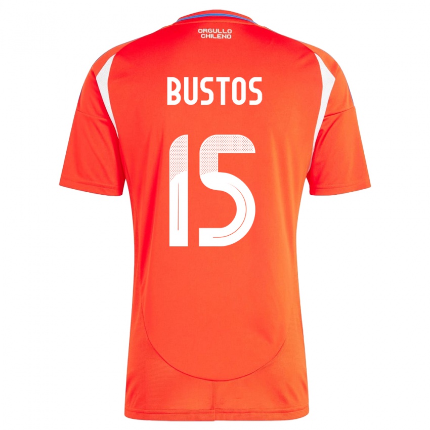 Hombre Camiseta Chile Melissa Bustos #15 Rojo 1ª Equipación 24-26 La Camisa Argentina