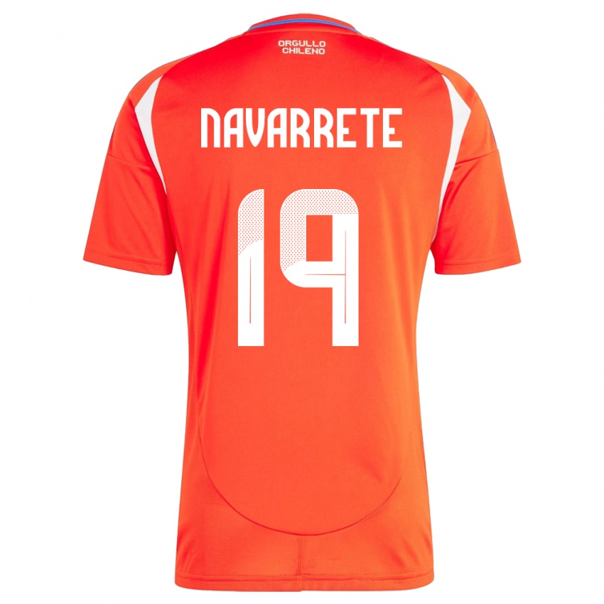 Hombre Camiseta Chile Valentina Navarrete #19 Rojo 1ª Equipación 24-26 La Camisa Argentina