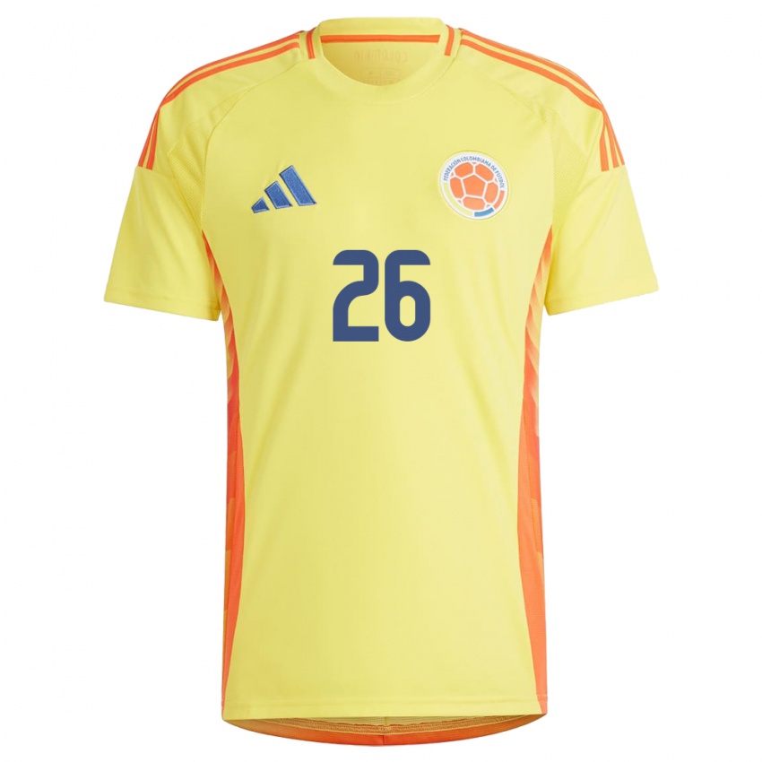 Hombre Camiseta Colombia Gustavo Puerta #26 Amarillo 1ª Equipación 24-26 La Camisa Argentina