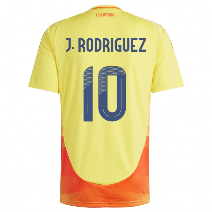 Hombre Camiseta Colombia James Rodríguez #10 Amarillo 1ª Equipación 24-26 La Camisa Argentina