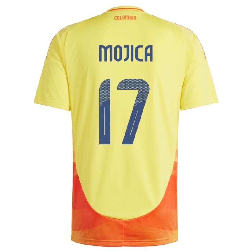 Hombre Camiseta Colombia Johan Mojica #17 Amarillo 1ª Equipación 24-26 La Camisa Argentina