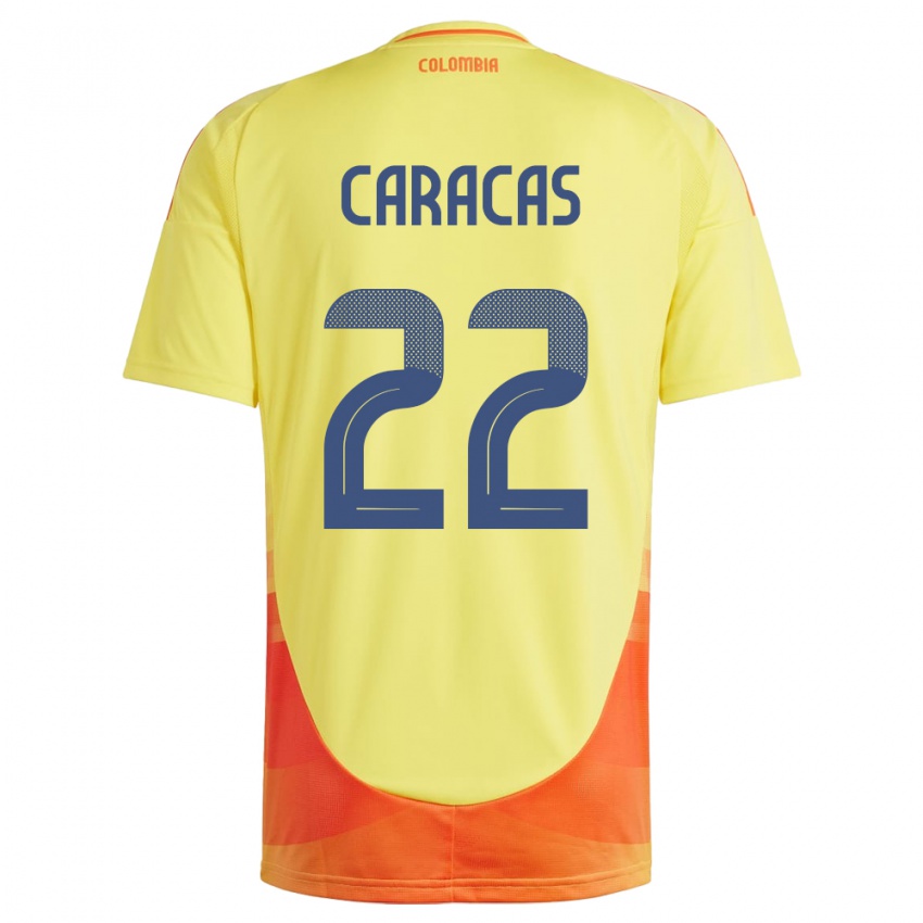 Hombre Camiseta Colombia Daniela Caracas #22 Amarillo 1ª Equipación 24-26 La Camisa Argentina