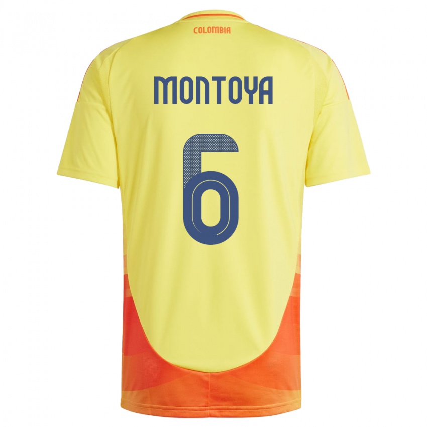 Hombre Camiseta Colombia Daniela Montoya #6 Amarillo 1ª Equipación 24-26 La Camisa Argentina