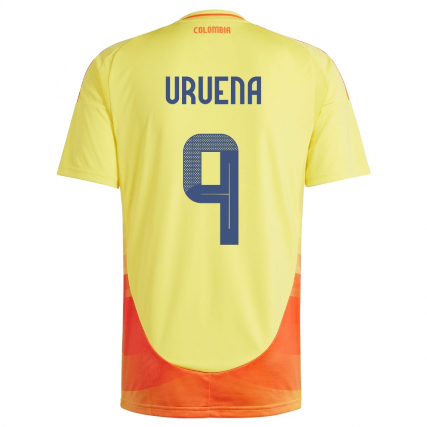 Hombre Camiseta Colombia Gabriela Urueña #9 Amarillo 1ª Equipación 24-26 La Camisa Argentina