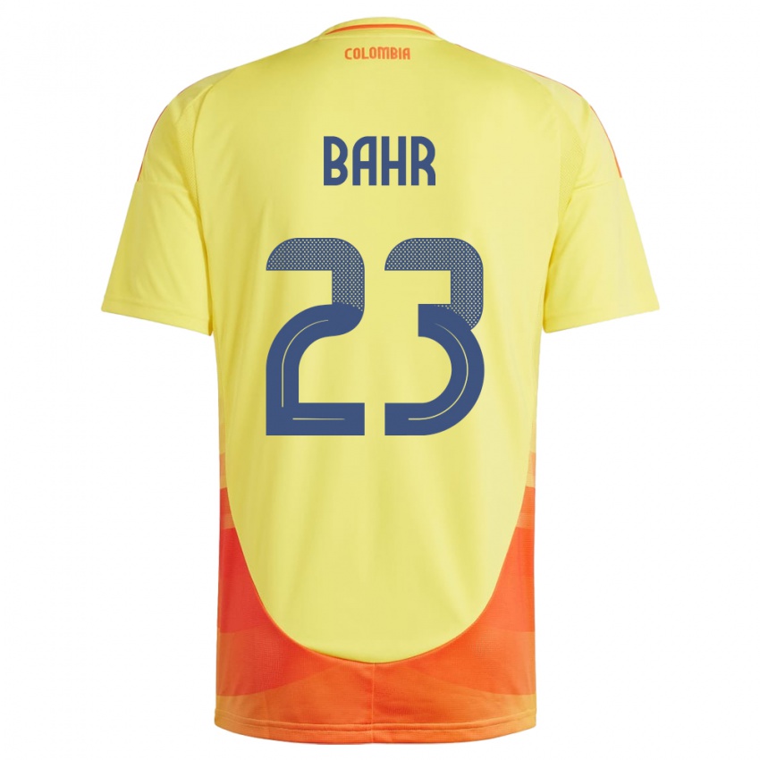 Hombre Camiseta Colombia Elexa Bahr #23 Amarillo 1ª Equipación 24-26 La Camisa Argentina