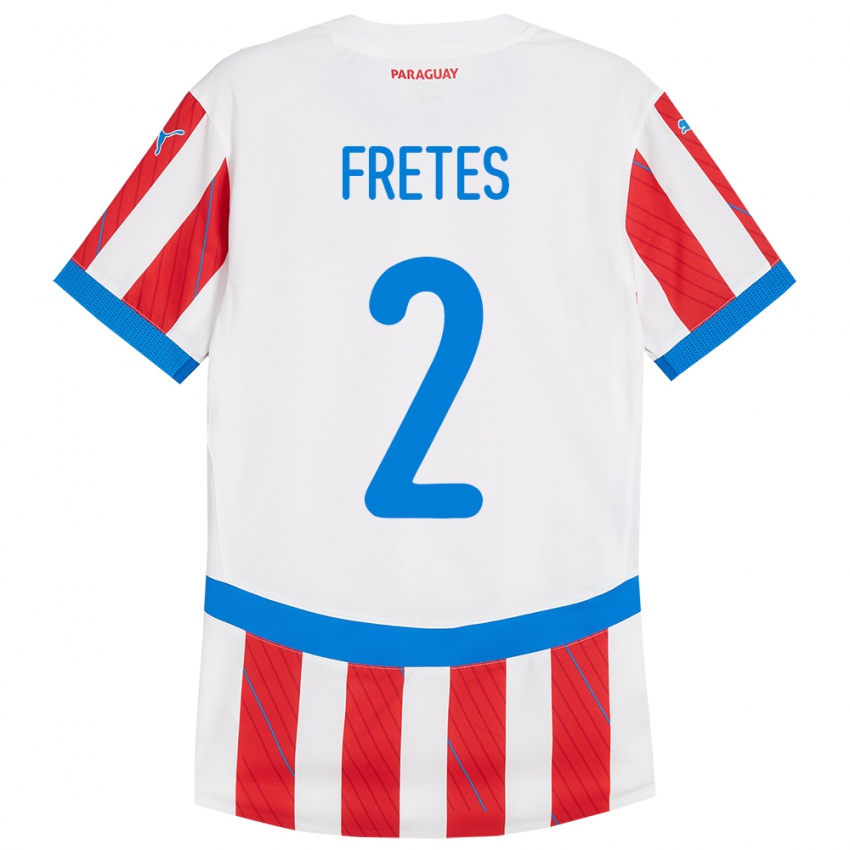 Hombre Camiseta Paraguay Limpia Fretes #2 Blanco Rojo 1ª Equipación 24-26 La Camisa Argentina