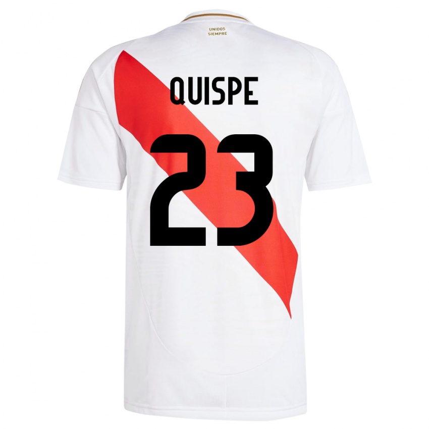 Hombre Camiseta Perú Piero Quispe #23 Blanco 1ª Equipación 24-26 La Camisa Argentina