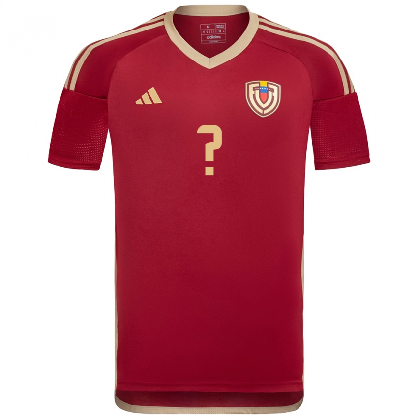 Hombre Camiseta Venezuela Su Nombre #0 Borgoña 1ª Equipación 24-26 La Camisa Argentina