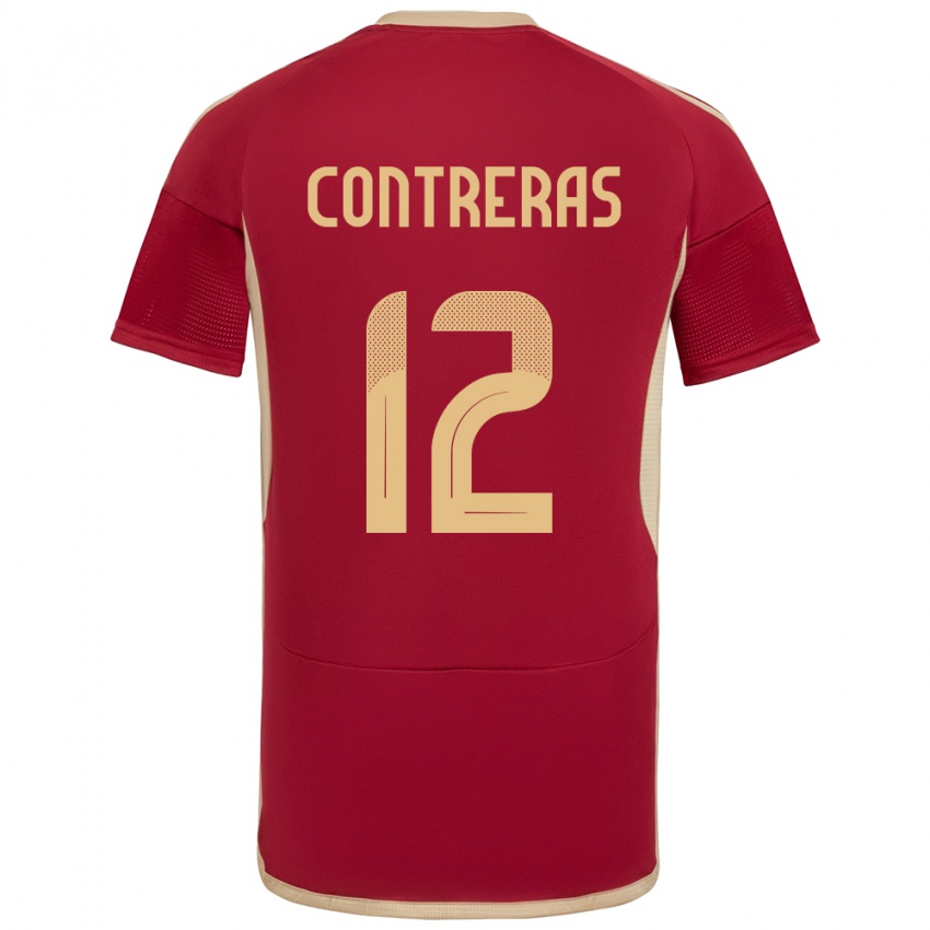 Hombre Camiseta Venezuela José Contreras #122 Borgoña 1ª Equipación 24-26 La Camisa Argentina