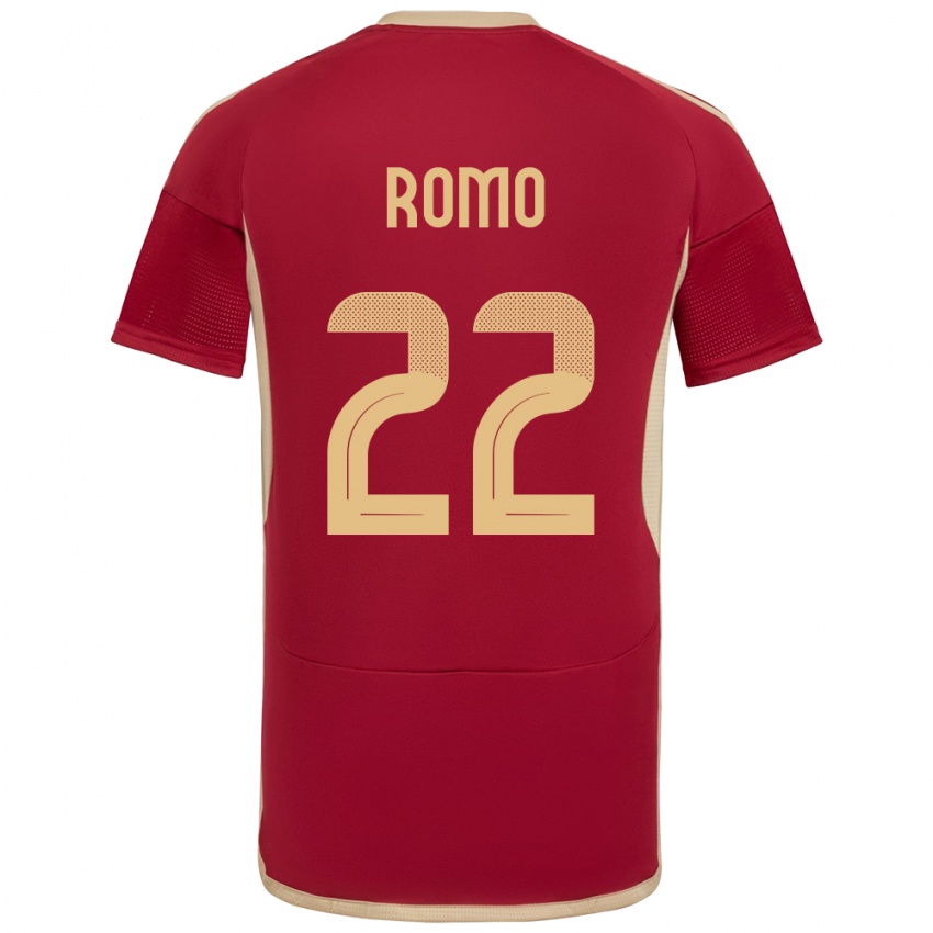 Hombre Camiseta Venezuela Rafael Romo #22 Borgoña 1ª Equipación 24-26 La Camisa Argentina