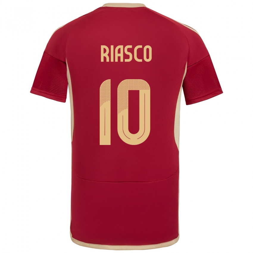 Hombre Camiseta Venezuela José Riasco #10 Borgoña 1ª Equipación 24-26 La Camisa Argentina