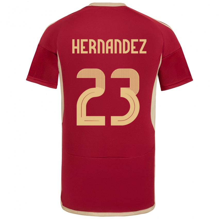 Hombre Camiseta Venezuela Luifer Hernández #23 Borgoña 1ª Equipación 24-26 La Camisa Argentina