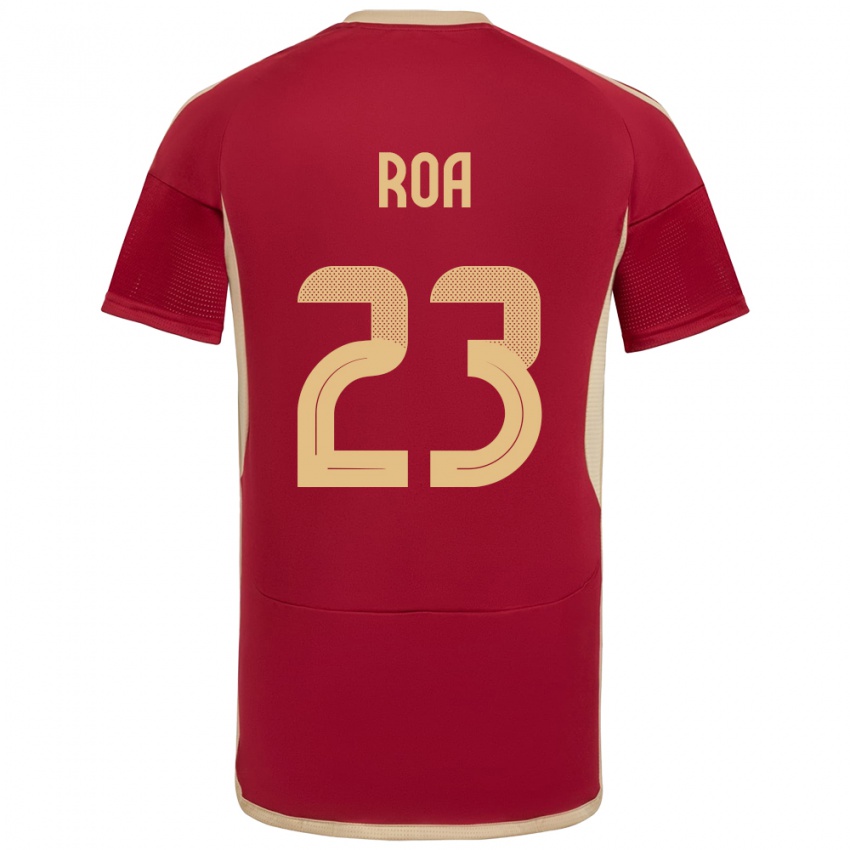 Hombre Camiseta Venezuela Keiber Roa #23 Borgoña 1ª Equipación 24-26 La Camisa Argentina