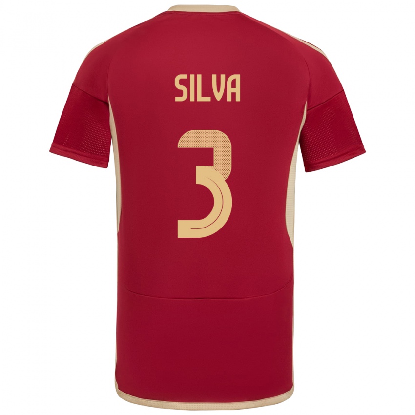 Hombre Camiseta Venezuela Santiago Silva #3 Borgoña 1ª Equipación 24-26 La Camisa Argentina