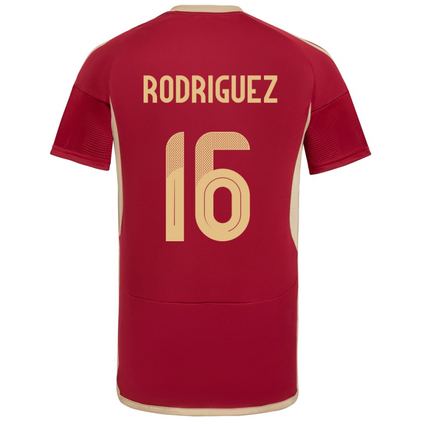 Hombre Camiseta Venezuela Arianna Rodríguez #16 Borgoña 1ª Equipación 24-26 La Camisa Argentina