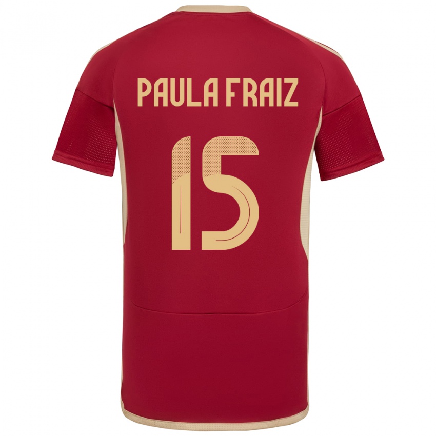 Hombre Camiseta Venezuela Ana Paula Fraiz #15 Borgoña 1ª Equipación 24-26 La Camisa Argentina