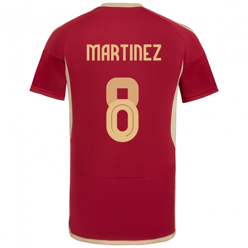 Hombre Camiseta Venezuela Bárbara Martínez #8 Borgoña 1ª Equipación 24-26 La Camisa Argentina