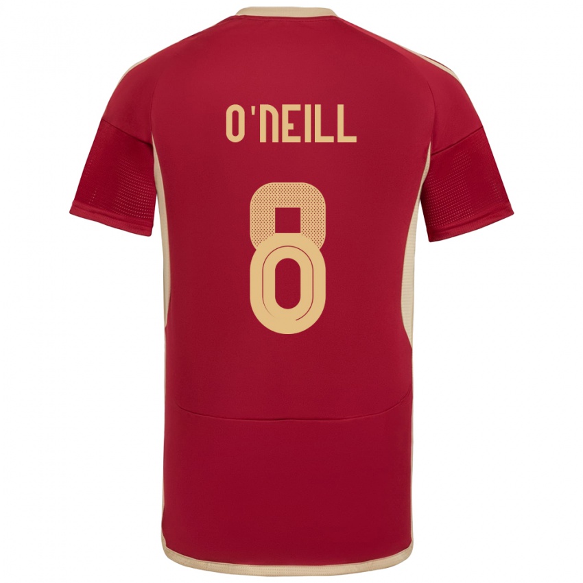 Hombre Camiseta Venezuela Sonia O'neill #8 Borgoña 1ª Equipación 24-26 La Camisa Argentina