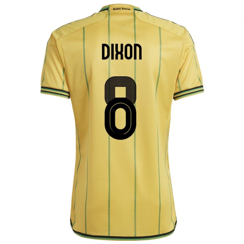 Hombre Camiseta Jamaica Kaheim Dixon #8 Amarillo 1ª Equipación 24-26 La Camisa Argentina