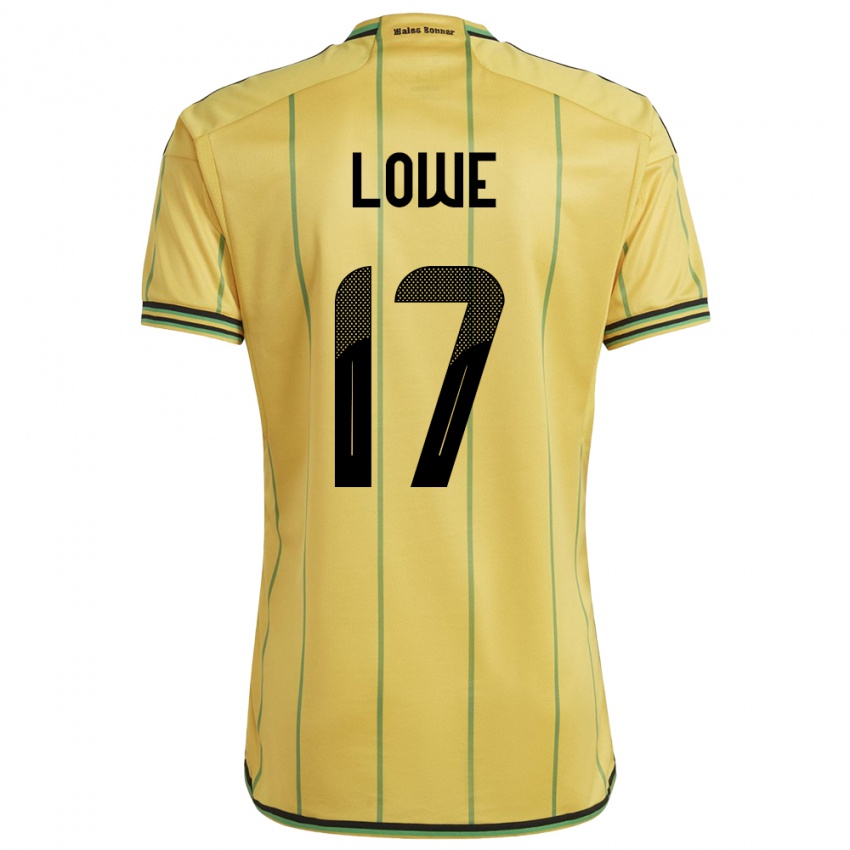 Hombre Camiseta Jamaica Damion Lowe #17 Amarillo 1ª Equipación 24-26 La Camisa Argentina