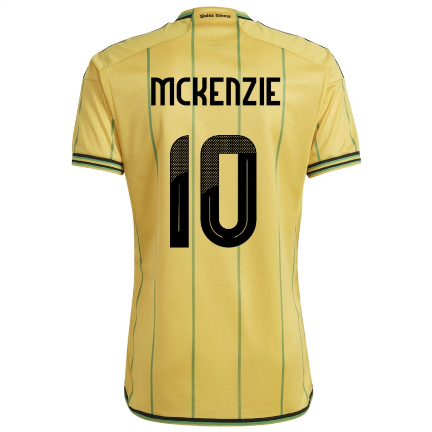Hombre Camiseta Jamaica Denzel Mckenzie #10 Amarillo 1ª Equipación 24-26 La Camisa Argentina