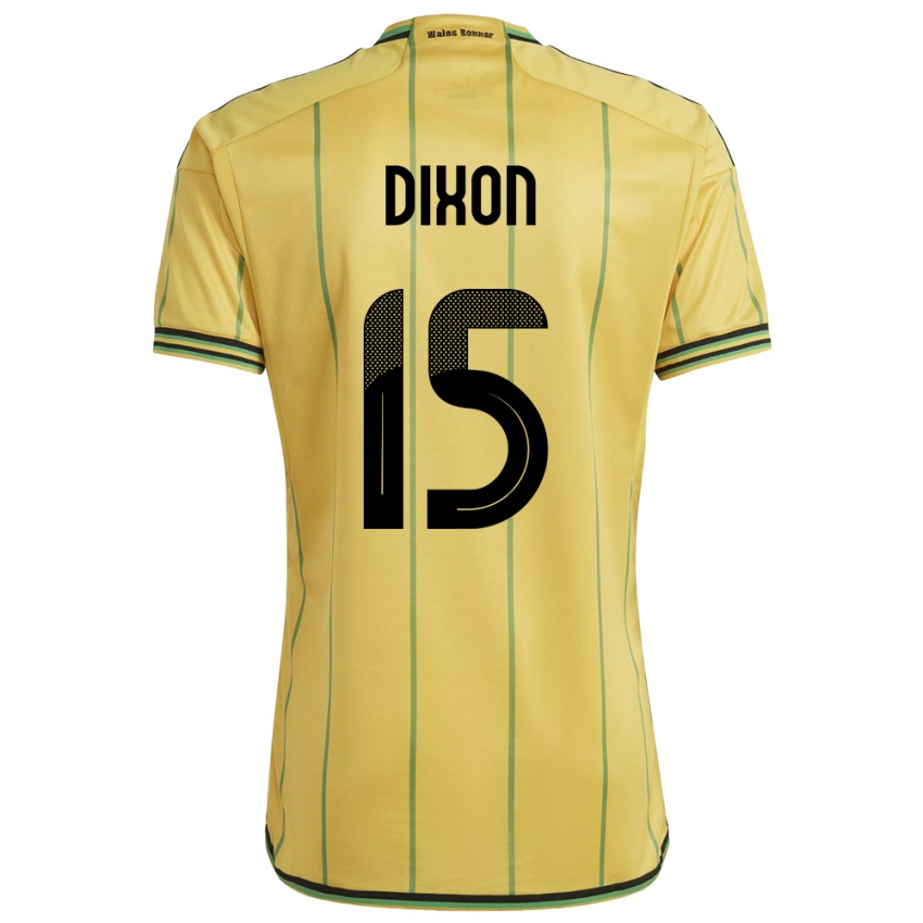 Hombre Camiseta Jamaica Ahir Dixon #15 Amarillo 1ª Equipación 24-26 La Camisa Argentina