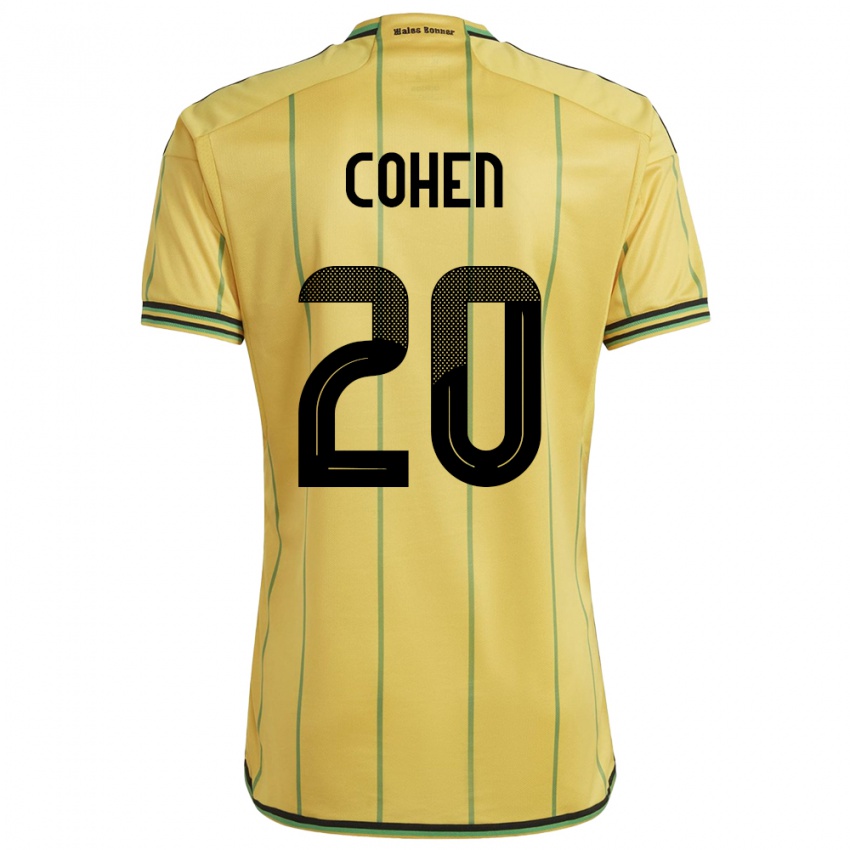 Hombre Camiseta Jamaica Dunsting Cohen #20 Amarillo 1ª Equipación 24-26 La Camisa Argentina