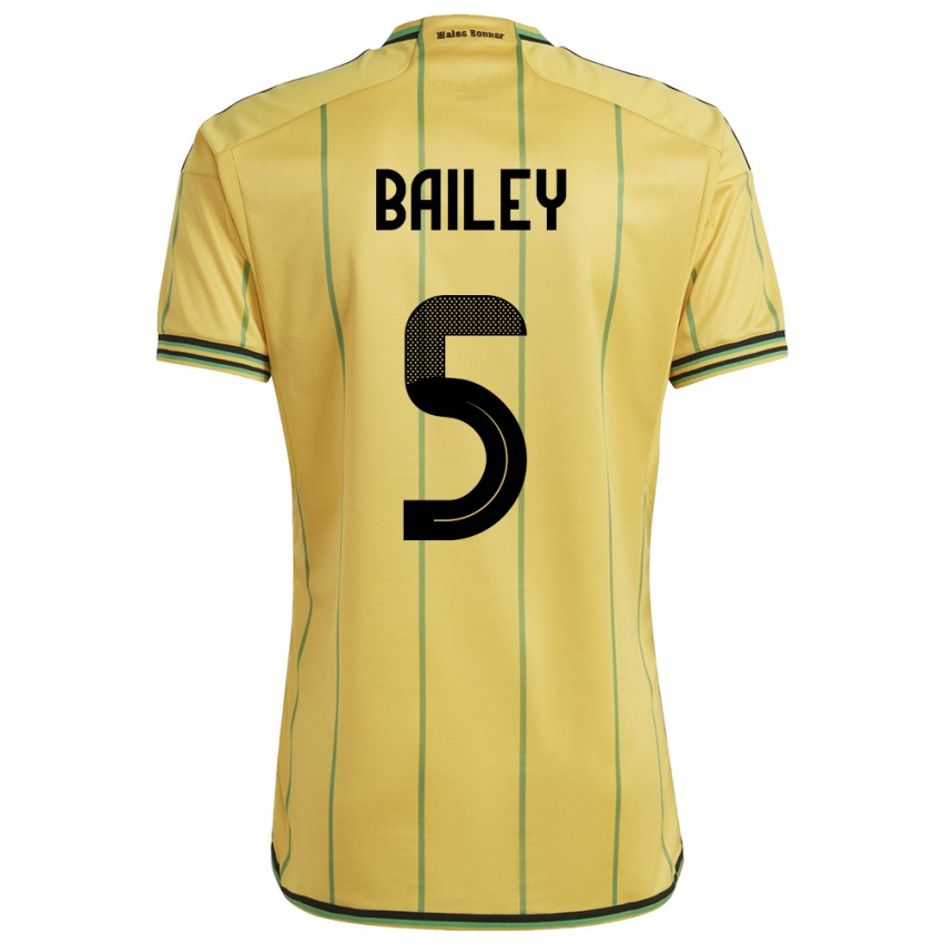 Hombre Camiseta Jamaica Jade Bailey #5 Amarillo 1ª Equipación 24-26 La Camisa Argentina