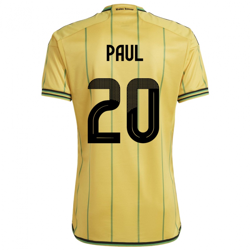 Hombre Camiseta Jamaica Lachante Paul #20 Amarillo 1ª Equipación 24-26 La Camisa Argentina