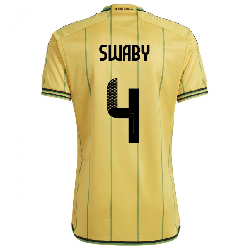 Hombre Camiseta Jamaica Chantelle Swaby #4 Amarillo 1ª Equipación 24-26 La Camisa Argentina