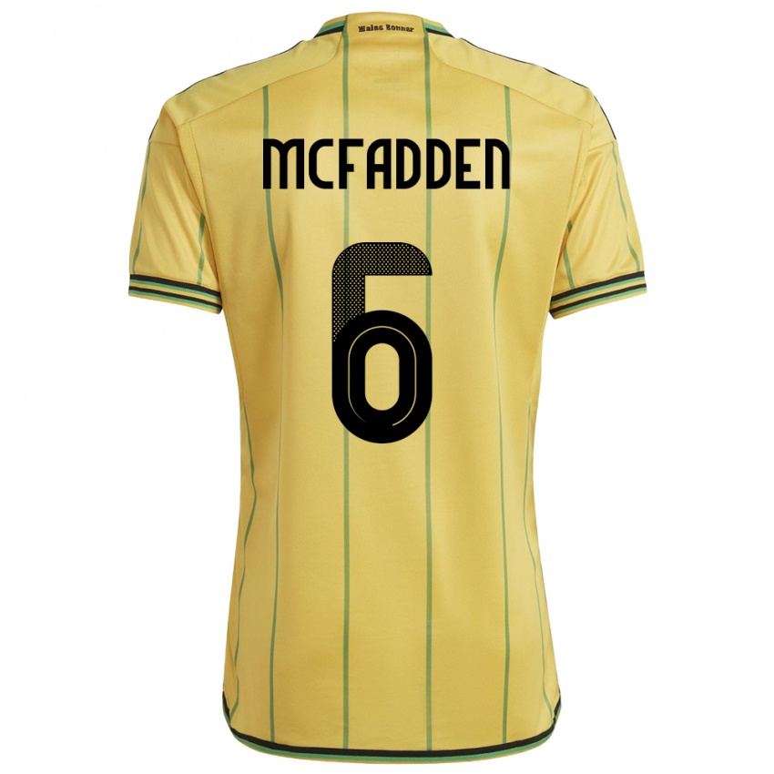 Hombre Camiseta Jamaica Logan Mcfadden #6 Amarillo 1ª Equipación 24-26 La Camisa Argentina