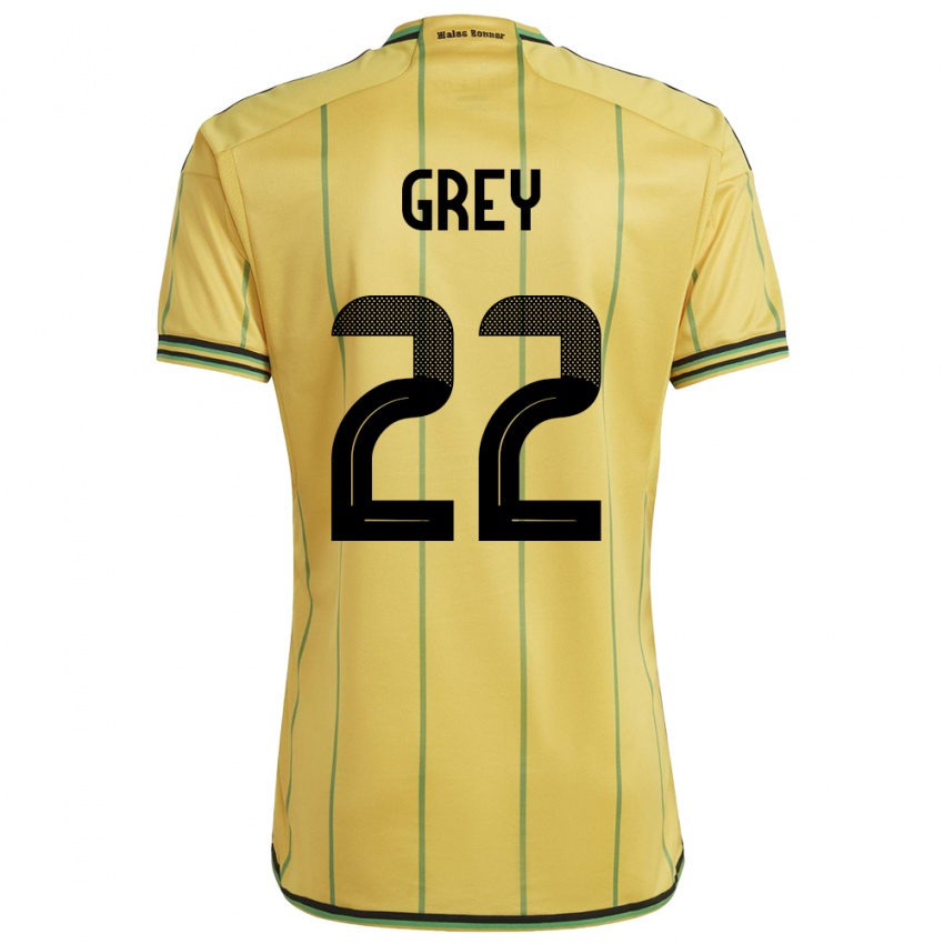 Hombre Camiseta Jamaica Mireya Grey #22 Amarillo 1ª Equipación 24-26 La Camisa Argentina