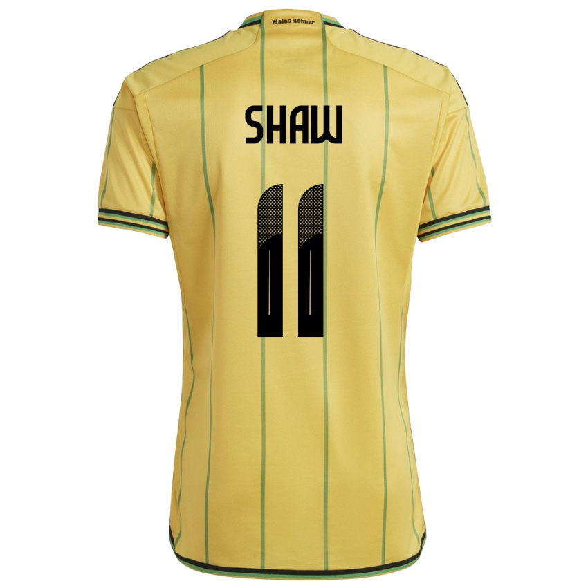 Hombre Camiseta Jamaica Khadija Shaw #11 Amarillo 1ª Equipación 24-26 La Camisa Argentina