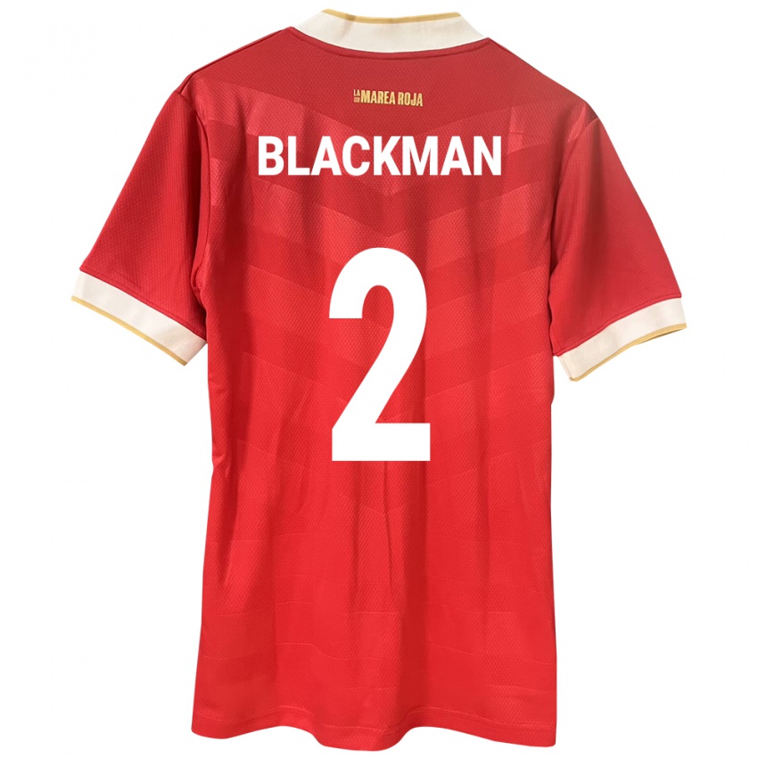 Hombre Camiseta Panamá César Blackman #2 Rojo 1ª Equipación 24-26 La Camisa Argentina