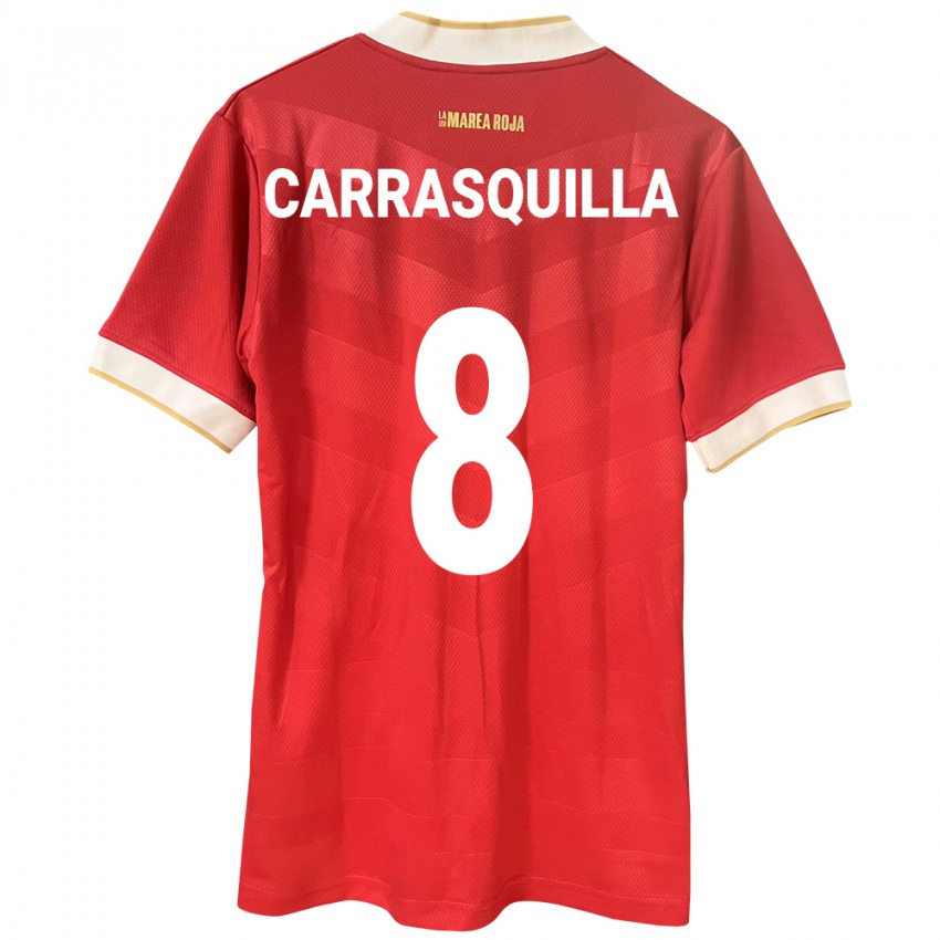 Hombre Camiseta Panamá Adalberto Carrasquilla #8 Rojo 1ª Equipación 24-26 La Camisa Argentina