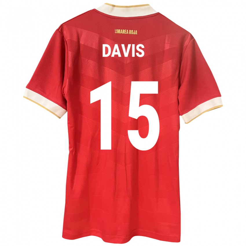 Hombre Camiseta Panamá Éric Davis #15 Rojo 1ª Equipación 24-26 La Camisa Argentina