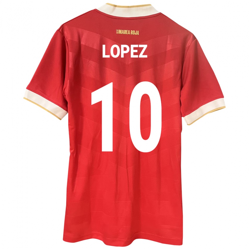 Hombre Camiseta Panamá Ovidio Lopez #10 Rojo 1ª Equipación 24-26 La Camisa Argentina