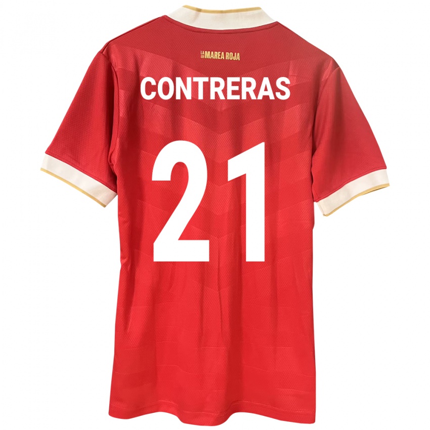 Hombre Camiseta Panamá Davis Contreras #21 Rojo 1ª Equipación 24-26 La Camisa Argentina