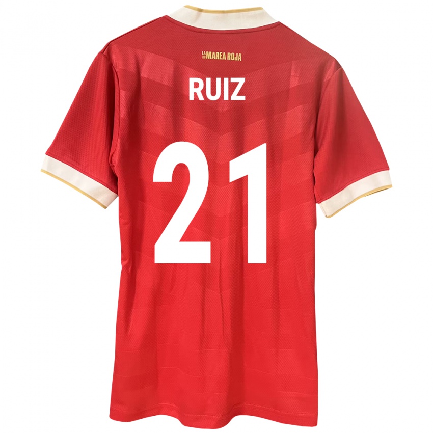 Hombre Camiseta Panamá Alberto Ruiz #21 Rojo 1ª Equipación 24-26 La Camisa Argentina