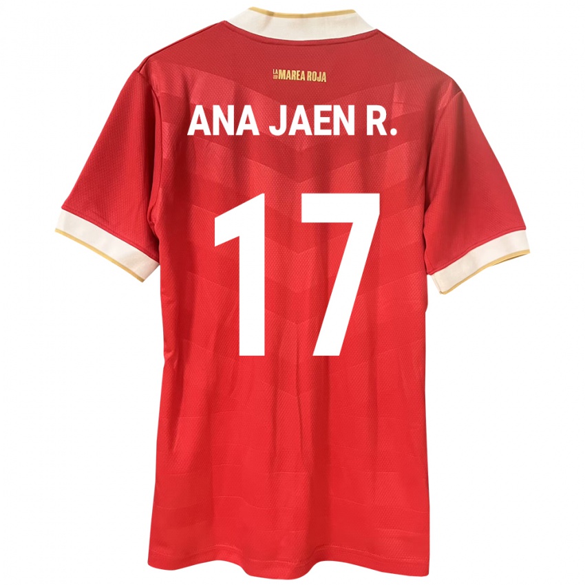 Hombre Camiseta Panamá Ana Jaén Rodríguez #17 Rojo 1ª Equipación 24-26 La Camisa Argentina